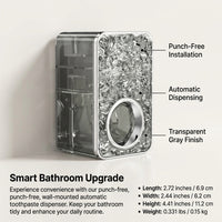 Wall Mounted Electric Toothbrush Holder No Drill, Transparent Gray Toothbrush Holder for Wall with Mouthwash Cup Holder, Toothbrush Holder