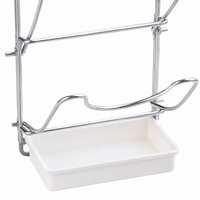 Foldable Stainless Steel Pot Lid Holder, Wall-Mounted Lid Holder No Drilling, Space-Saving Pot Lid Organizer for Kitchen, Polished Silver