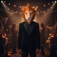 Realistic Lion Mask Full-Face Lion Head Mask Breathable Tear-Resistant for Halloween