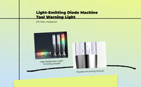 LED alarm tower light, 3-color, sound/light warning, 24V DC