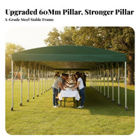Wheeled Accordion Cover Retractable Design Enclosed Carport Tent Waterresistant Outdoor Shelter for Vehicles Owners, Gathering Hosts, Parking Spots