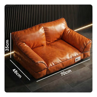 Leather Pet Sofa Bed Non-Stick Cat Sofa Neck Support for Cats, Small Dogs