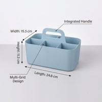 Desk Storage Organizer with Compartments, Desktop Box with Portable Handle for Home Office, Makeup for Students