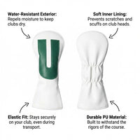 Golf Club Head Covers Set, PU Material, Interchangeable Number Tags, Golf Wood Covers for Driver Hybrid, Gift for Golfers
