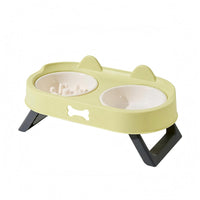 Raised Pet Feeding Station Plastic Double Pet Bowl Stand Easy to Clean