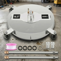 Stainless Steel Pressure Washer Surface Cleaner 4000 Psi Surface Cleaner with Wheels Two Rotating Pressure Washer Attachment with Quick Connect Rust-Proof for Professionals