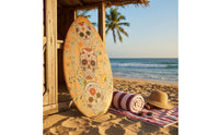 41-Inch Stand up Paddle Board Teardrop Shape Paddle Board Skull Print Wooden Surfboard Colorful