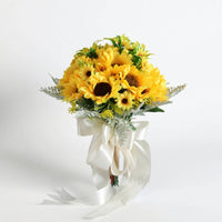 Artificial Bouquet Lifelike Silk Wedding Flowers Handmade Floral Arrangement Easy to Carry Suitable for Bridal Ceremonies Photo Shoots Home Decoration 25cmx35cm