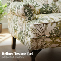 Curved Side Armchair Chair Highrear Design Upholstered Curved Side Armchair Armchair US Rural and Type Sturdy Wood Frame