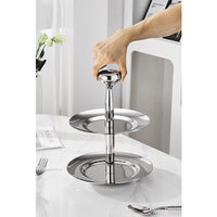 Nordic Light Luxury Stainless Steel Double-Layer Fruit Bowl