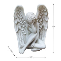 Hugging Legs Angel Statue Outdoor Decoration Angel Girl Figurine Long-Lasting