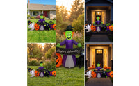 Inflatable Witch Lighted Halloween Inflatable Quick Inflation Yard Decoration for Lawn