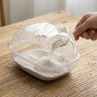 Easy Clean Hamster Sand Bath with Sand Containment House, Clear Hamster Toilet for Dwarf Hamsters, Includes Ladle and Bedding Area