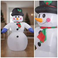 Christmas Inflatable Snowman Freestanding Snowman with Red Hat Holiday Display Oversized Festive for Families, Yard, Indoor