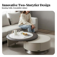 2 Pieces strengthened glass top Extendable TV Stand and Coffee Table Set Modern and design Coffee Table and TV Stand Set With Storage Drawers Living Room Furniture for Families, property owners, Interior Design aficionados, Lounge Area