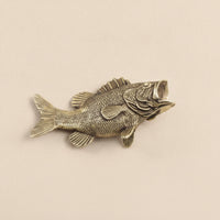 Bass Figurine Brass Fishes Figurine Miniature Fishes Sculpture for Desk