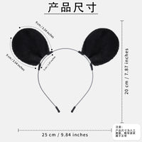 Handmade Plush Cartoon Mouse Ears and Tail Set with Headband