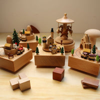 Wooden Music Box Train, Beech Wood, Gift for Children