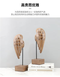 欧式简约树脂天使翅膀艺术装饰摆件玄关电视柜大厅软装家居装饰品