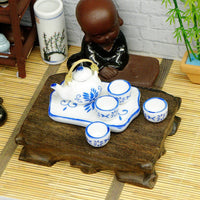 1:12 Scale Miniature Ceramic Tea Set for Dollhouse Kitchen