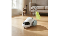 Toy Car with Feather Automatic Cat Teaser Wand Cat Toy with Wand Interactive Self-Moving for Cats, Indoor Play, Floor