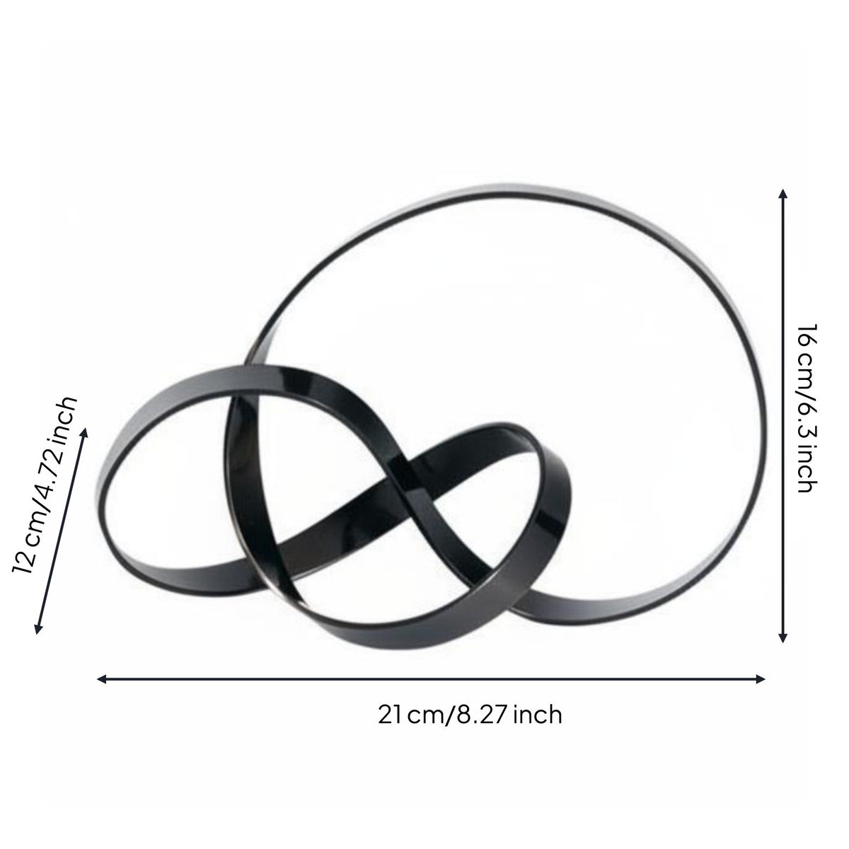 Metal Hoop Sculpture Nordic Style Abstract Loop Ornament Modern Minimalist Interlocking Circle Decor for Living Room, Study, Entryway