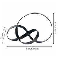 Metal Hoop Sculpture Nordic Style Abstract Loop Ornament Modern Minimalist Interlocking Circle Decor for Living Room, Study, Entryway