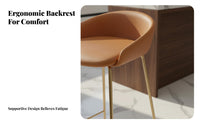Upholstered High Stool Minimalist Design Bar Chair With Backrest for Dining Room