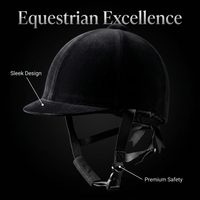 Velvet Horse Riding Hat, Equestrian Helmet with Ventilation System, Horse Riding Cap for Outdoor Act - Image 2