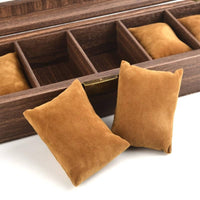 6-Slot Watch Box PU Leather 6 Slot Watch Box Velvet Lined for Home