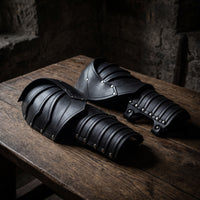 Shoulder Battlewear with Arm Plates Medieval Cosplay Battlewear Faux Leather Shoulder Plates for Cosplayers, Larpers, Halloween
