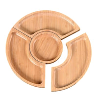 Wooden Serving Tray Set Finish Tableware Shallow Recessed Surface for Tea Service