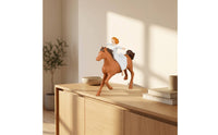 Girl on Horse Statue Sculpted Equestrian Statue Elegant for Shelf
