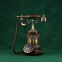 Antique Desk Phone Decorative Communication Device Gold-Toned