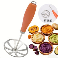 亚马逊新品压薯器 可拆装压薯泥器不锈钢304婴儿辅食器土豆压碎器