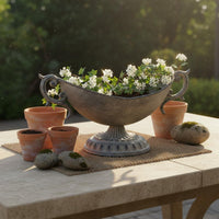 Double Handle Flower Vase Wide Mouth Home Decor Metal Home Decoration for Garden