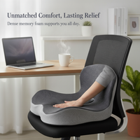Memory Foam Seat Cushion and Backrest Combo for Office Chair Car Seat