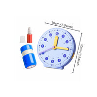 Built-in Stand Time Learning Tool 12/24 Hour Display Student Learning Clock Linked Hands Clock Model for Students, Kids, Classroom, Home School