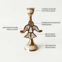 Brass Candle Holder, Retro Aesthetic for Home Decor & Business Gifts