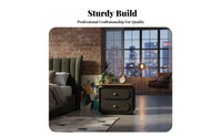Storage Nightstand mid-centuryera Modern aesthetic Bedside Cabinet Leather-Like Surface