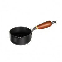 Cast-Iron Mini Frying Pot Black Cast-Iron Pour Pot Glass Lid