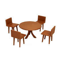 1:18 Scale Dining Set Model Display Dollhouse Table and Chairs Compact Size Mini Dollhouse Table and Chairs