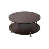 Three-Legged Circular Table Factory-Chic Aesthetic Household Furniture Vintage Look Stable Tripod Base for Apartment Dwellers