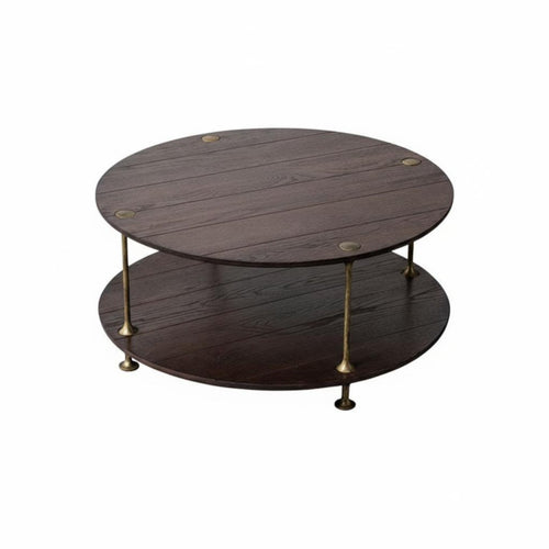 Three-Legged Circular Table Factory-Chic Aesthetic Household Furniture Vintage Look Rustic Appeal for Living Room