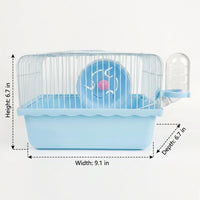 Hamster Cage and Travel Carrier, Single-Tier Small Animal Enclosure with Handle for Outdoor Travel, Small Hamster Cage