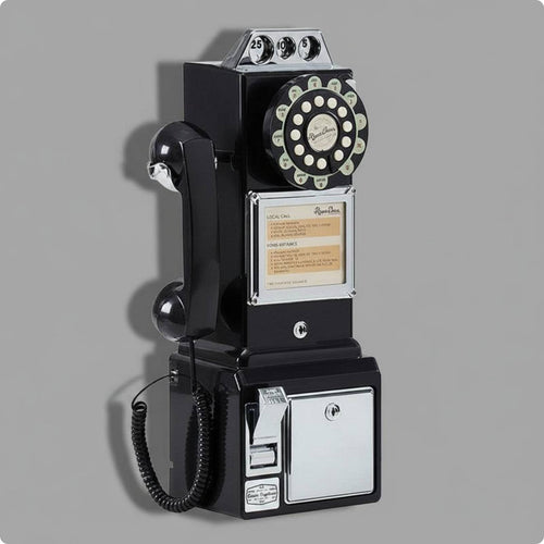 Coin Telephone Chrome Trim Home Communication Glossy Finish