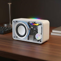 Transparent Mini Speaker Heavy Bass Transparent Speaker Fidelity Stereo Sound Mini Subwoofer with LED Lights for Esports Fans, Outdoor, Gaming