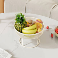 Metal Mesh Fruit Bowl Tabletop Fruit Basket with Pedestal Ventilated Container Modern for Kitchen Counter, Dining Table