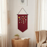 Pin Display Pennant Decorative Storage Medallion Display Wall Hanging Reinforced Stitching Canvas Pennant for Bedroom