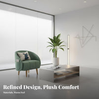 Upholstered Tub Armchair Minimalist Design Lounge Chair Ergonomic Spine Rest High-Density Padding for Reception Area, Balcony